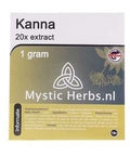 Openmind Kanna 20x Extrakt 1 Gramm, weiß-goldene Packung von Mystic Herbs mit Triquetra-Symbol