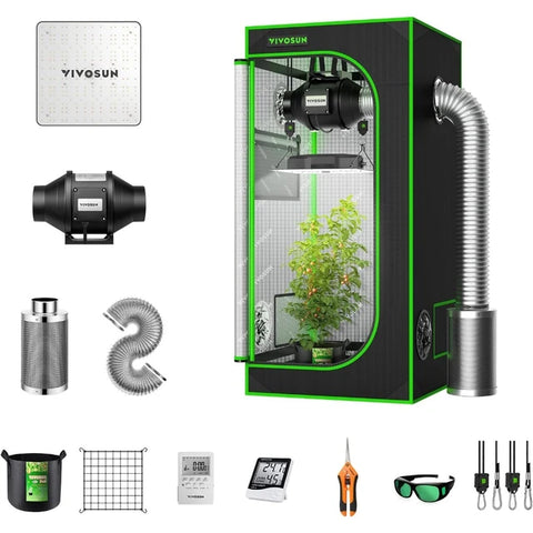 Smart Growbox Komplettset S für 1-2 Pflanzen (60x60x160 cm)