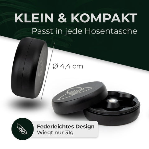 Kapselmagazin geschlossen und offen, Grafik mit 4,4 cm Durchmesser und 31 g Gewicht