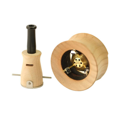 INHALE Vapman Click Pure zerlegt: Oberteil mit Mundstück und Holzring mit Heizelement aus Metall